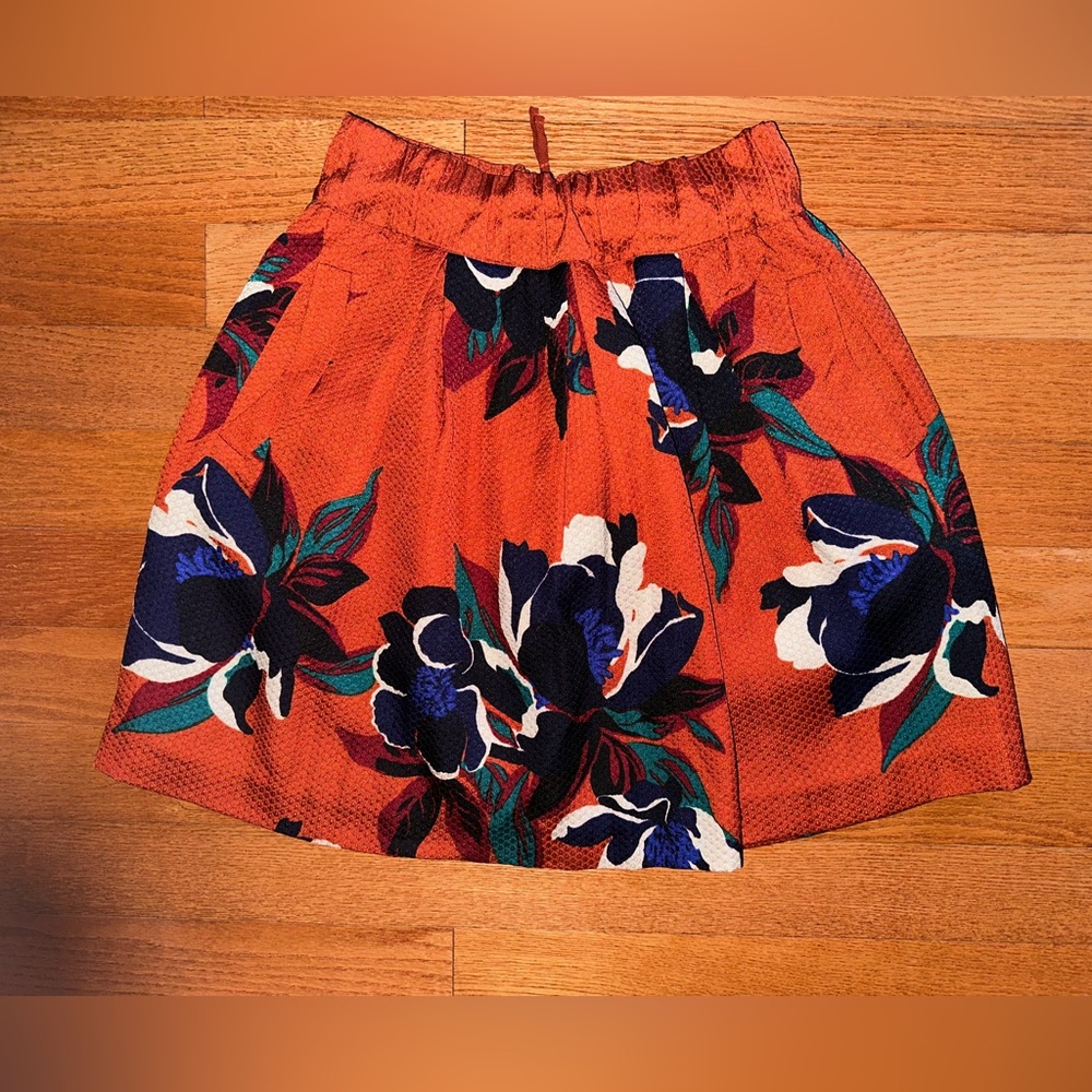 Anthropologie Maeve Skirt Floral Tropicale Pleated Lined- 6